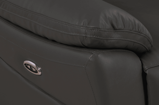 Dandrea 2 Seater Genuine Leather Grey Electric Recliner Sofa - Sofa In Store