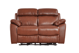 Dandrea Tan Leather Electric Recliner Sofa – 2 Seater | Genuine Leather, USB Ports, Smooth Power Recline - Sofa In Store