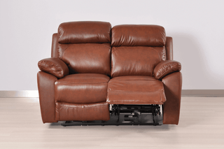 Dandrea Tan Leather Electric Recliner Sofa – 2 Seater | Genuine Leather, USB Ports, Smooth Power Recline - Sofa In Store