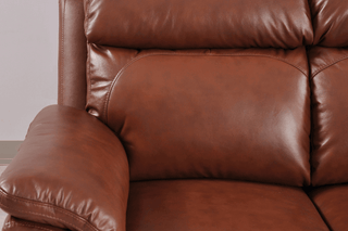 Dandrea Tan Leather Electric Recliner Sofa – 2 Seater | Genuine Leather, USB Ports, Smooth Power Recline - Sofa In Store
