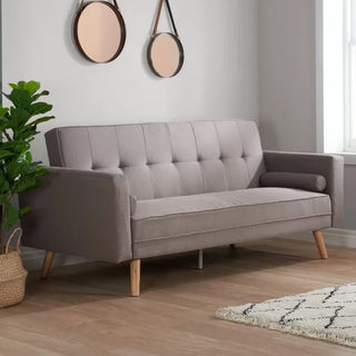 Ethane Fabric Sofa Bed Large in Grey Modern Convertible Guest 3 Seater Sofa - Sofa In Store