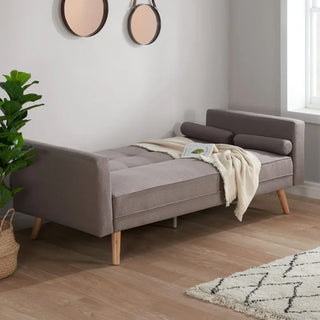 Ethane Fabric Sofa Bed Large in Grey Modern Convertible Guest 3 Seater Sofa - Sofa In Store