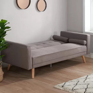 Ethane Fabric Sofa Bed Large in Grey Modern Convertible Guest 3 Seater Sofa - Sofa In Store