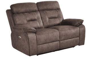 Foster 2+1 Seater Brown Fabric Electric Recliner Sofa Set - Sofa In Store