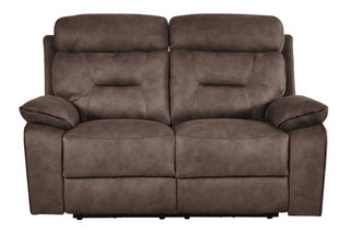 Foster 2 Seater Brown Fabric Electric Recliner Sofa - Sofa In Store