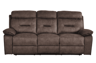 Foster 3+1 Seater Brown Fabric Electric Recliner Sofa Set - Sofa In Store