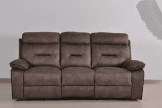Foster 3+1 Seater Brown Fabric Electric Recliner Sofa Set - Sofa In Store