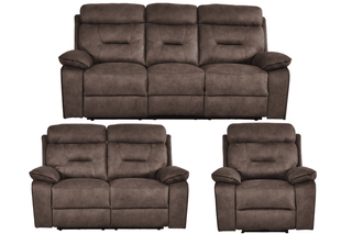 Foster Brown Fabric Electric Recliner 3+2+1 Seater Sofa Set - Sofa In Store