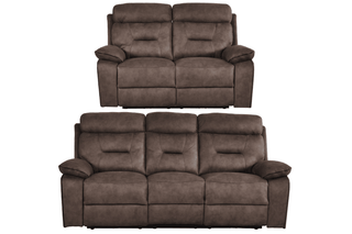 Foster 3+2 Seater Brown Fabric Electric Recliner Sofa Set - Sofa In Store
