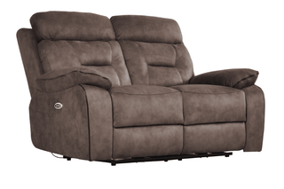 Foster 3+2 Seater Brown Fabric Electric Recliner Sofa Set - Sofa In Store