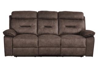 Foster 3 Seater Brown Fabric Electric Recliner Sofa - Sofa In Store