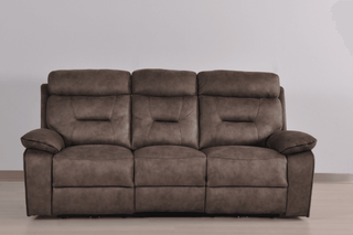 Foster 3 Seater Brown Fabric Electric Recliner Sofa - Sofa In Store