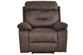 Foster 1 Seater Armchair – Brown Fabric Electric Recliner with USB Ports - Sofa In Store