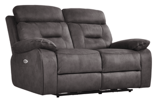Foster Grey Fabric Electric Recliner 2 Seater Sofa with USB Ports - Sofa In Store