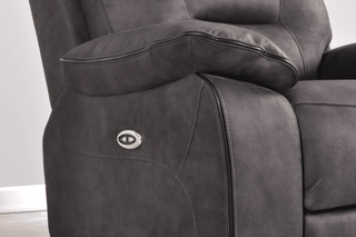 Foster Grey Fabric Electric Recliner 2 Seater Sofa with USB Ports - Sofa In Store