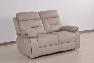 Foster 2 Seater Light Grey Fabric Electric Recliner Sofa - Sofa In Store