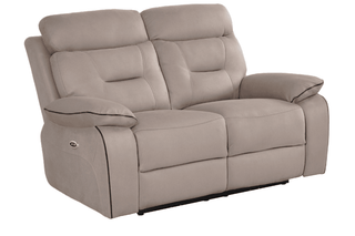 Foster 2 Seater Light Grey Fabric Electric Recliner Sofa - Sofa In Store