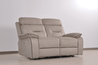 Foster 2 Seater Light Grey Fabric Electric Recliner Sofa - Sofa In Store