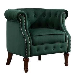Freia Green Fabric Accent Chair Modern Stylish Single Seat with Deep Cushions - Sofa In Store