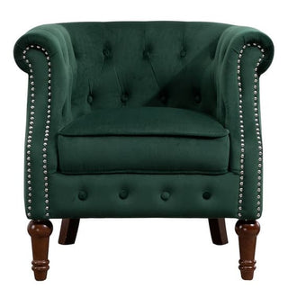 Freia Green Fabric Accent Chair Modern Stylish Single Seat with Deep Cushions - Sofa In Store
