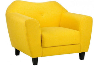 Alex Yellow Fabric Armchair – Contemporary Design with Soft Cushions - Sofa In Store