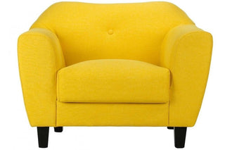 Alex Yellow Fabric Armchair – Contemporary Design with Soft Cushions - Sofa In Store