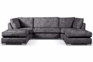 Coal Alaska Fabric U Shaped High Back Corner Sofa – Grey - Sofa In Store