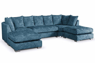 Teal Alaska Fabric U Shape Corner Sofa – Premium Design for Comfort