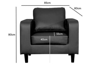 Box Black Leather 2+1+1 Seater Sofa Set – Modern Minimalist Design - Sofa In Store