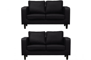 Box Black Leather 2+2 Seater Sofa Set – Modern Minimalist Design - Sofa In Store