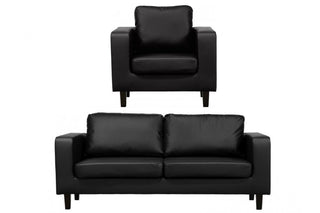 Box Black Leather 3+1 Seater Sofa Set – Modern Minimalist Design - Sofa In Store
