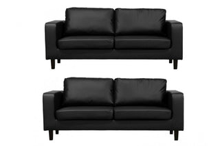 Box Black Leather 3+3 Seater Sofa Set – Modern Minimalist Design - Sofa In Store