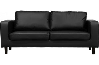 Box Black Leather 3 Seater Sofa - Modern Minimalist Design - Sofa In Store