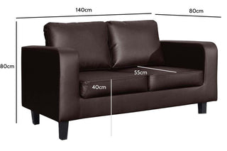 Box Brown Leather 2+1+1 Seater Sofa Set – Modern Minimalist Design - Sofa In Store