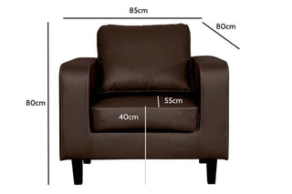 Box Brown Leather 2+1+1 Seater Sofa Set – Modern Minimalist Design - Sofa In Store
