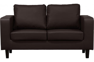 Box Brown Leather 2 Seater Sofa – Modern Minimalist Design - Sofa In Store