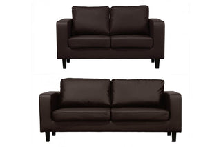 Box Brown Leather 3+2 Seater Sofa Set - Modern Minimalist Design - Sofa In Store