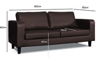 Box Brown Leather 3+3 Seater Sofa Set – Modern Minimalist Design - Sofa In Store