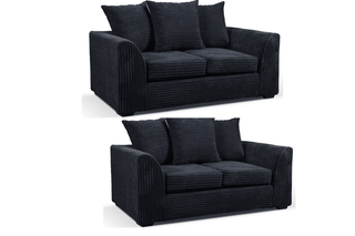 Byron Black Fabric 2+2 Seater Sofa Set – Modern Design and Comfort - Sofa In Store