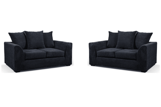 Byron Black Fabric 2+2 Seater Sofa Set – Modern Design and Comfort - Sofa In Store