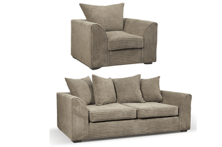 Byron Caramel 3+1 Seater Sofa Set – Jumbo Cord Fabric in Caramel - Sofa In Store
