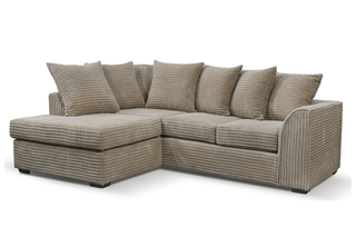Byron Caramel Cord Fabric LHC Corner Sofa