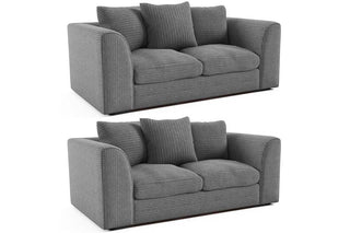 Byron Grey Fabric 2+2 Seater Sofa Set – Jumbo Cord - Sofa In Store