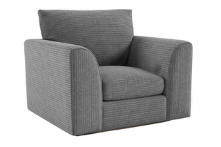 Byron Grey Jumbo Cord Fabric Armchair - 1 Seater Contemporary Design - Sofa In Store