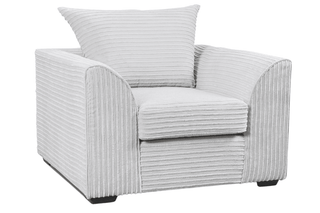 Byron Shark Fabric Armchair – Grey Jumbo Cord Design - Sofa In Store