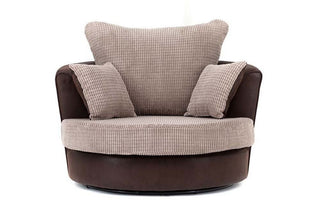 Byron Swivel Chair - Brown & Beige - Sofa In Store