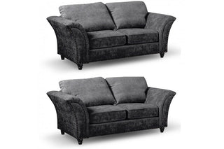 Canterbury 2+2 Seater Sofa Set – Grey Fabric with Winged Arms - Sofa In Store