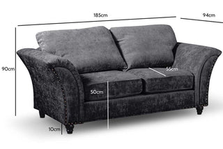Canterbury Grey Fabric 2 Seater Sofa with High Back Design - Sofa In Store