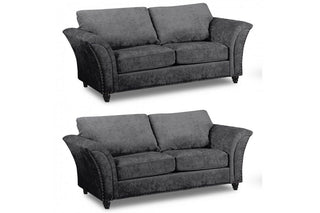 Canterbury Grey Fabric 3+3 Seater Sofa Set - Classic Design - Sofa In Store
