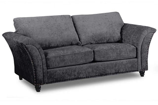 Canterbury Grey Fabric 3 Seater Sofa – Classic High Back Design - Sofa In Store